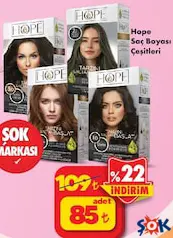 HOPE SAÇ BOYASI ÇEŞİTLERİ fiyat ve kampanya bilgisi